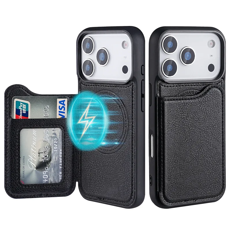 For Magsafe Magnetic Leather W - огляд і ціна Leather Wallet Card Holder Phone Cover