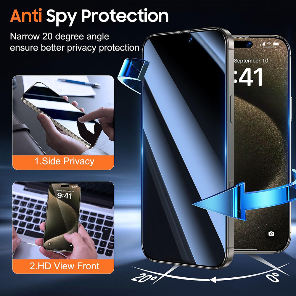 4Pcs Anti Spy Tempered Glass F - огляд і ціна Anti Spy Privacy Glass Case